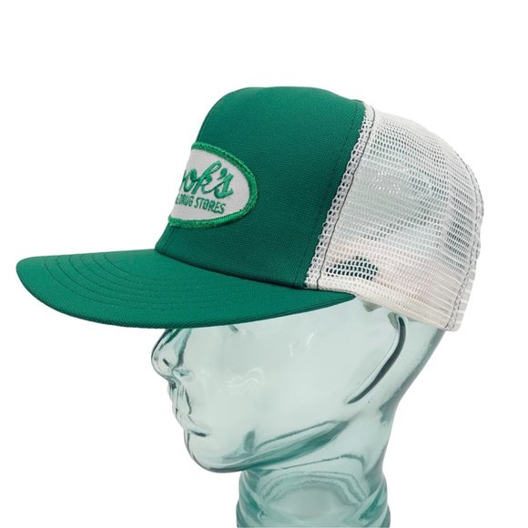 Vintage Hooks Drug Store Trucker Hat Cap Patch Mesh Snapback M to L Pharmacy USA - Picture 5 of 9